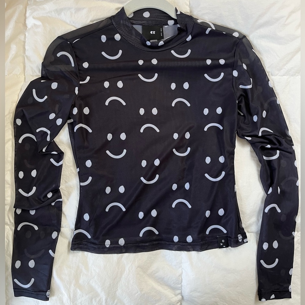 Lazy Oaf Happy Sad Mesh Top